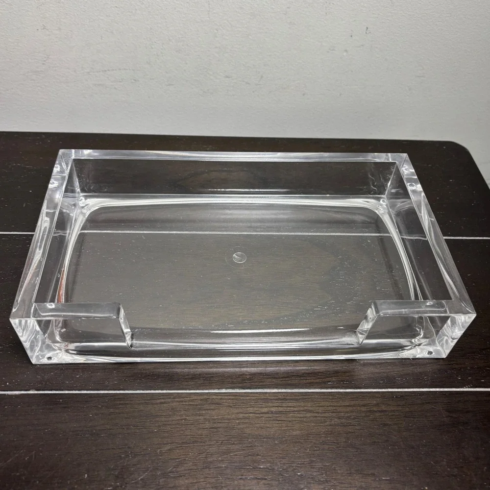 Clear Acrylic Desk Tray | Guest Towel Holder | Office Organizer | 9.25
